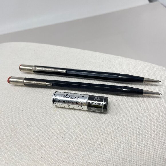Autopoint Mechanical Pencil and Lead Lot Classic Black Vintage - Picture 1 of 15